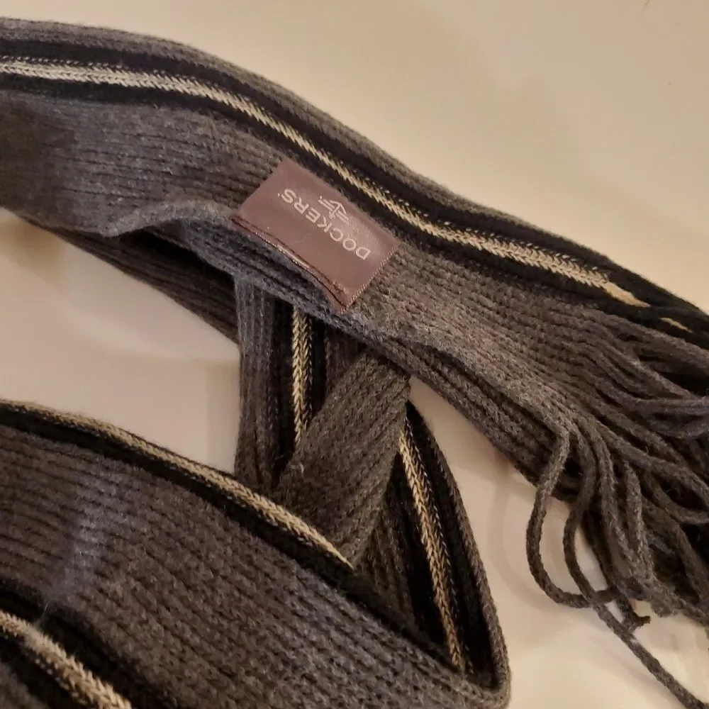 Dockers stripe fringe scarf